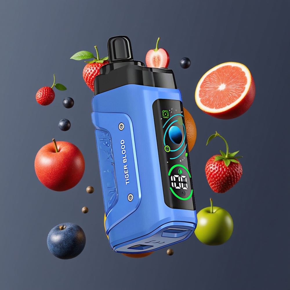 Razz Bar 45000 Puffs France Grossiste - Dispositif Jetable avec Bobine Mesh 1.0 Ohm, Airflow Réglable et Batterie 650 mAh - Sang de Tigre (Tiger Blood)