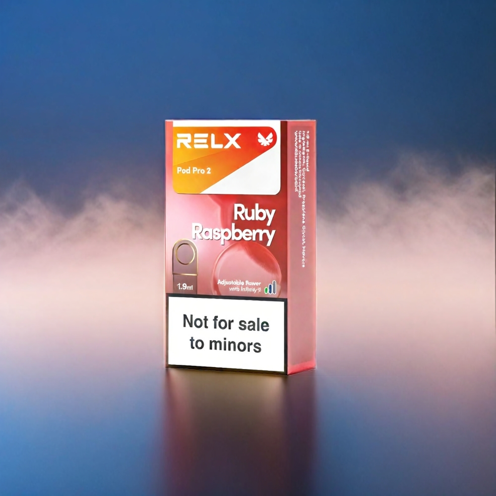 Relx Pod Pro 2 France Grosiste - 3% / 5% de nicotine, 600 bouffées, 1,9 ml - Myrtille Framboise (framboise bleue) - 2/3 pods par pack - 3 modes (Eco, lisse, boost)