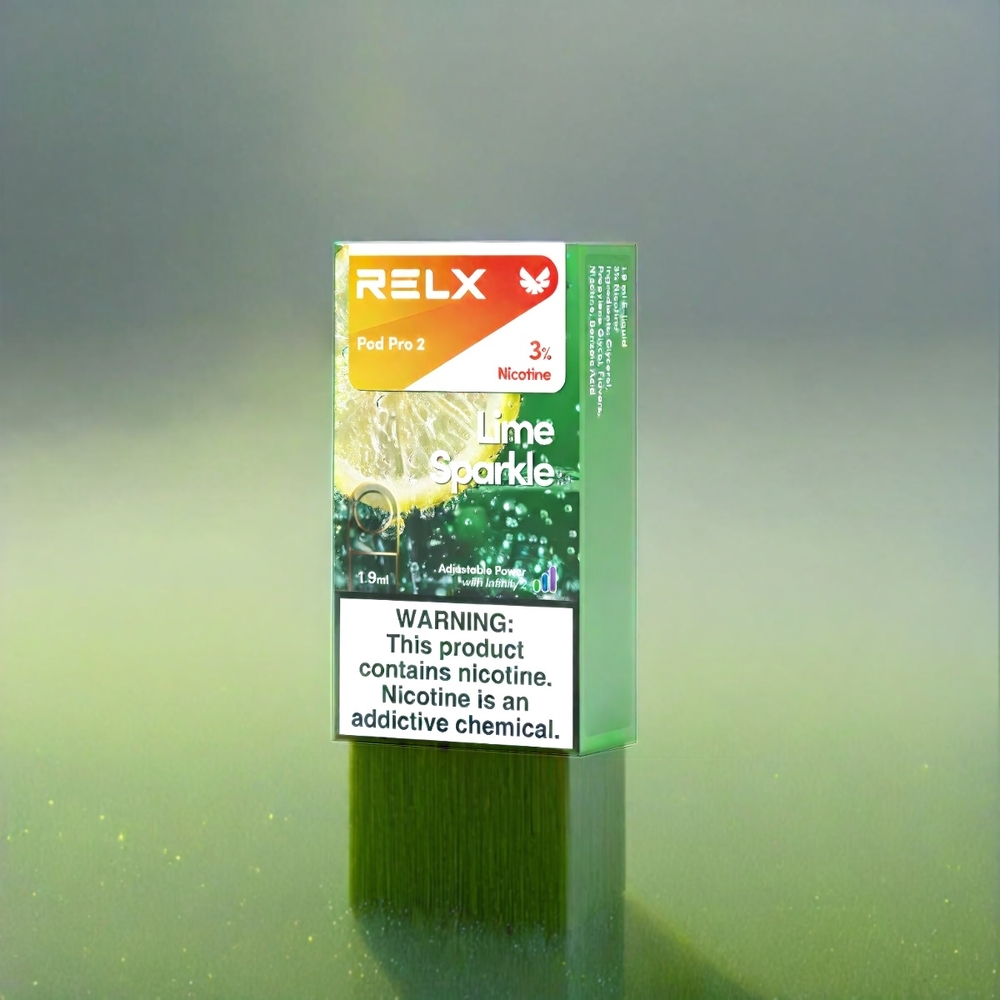 Relx Pod Pro 2 France Grosiste - 600 bouffées, 1,9 ml, 3% et 5% de nicotine, 3 modes (étincelle de citron vert)