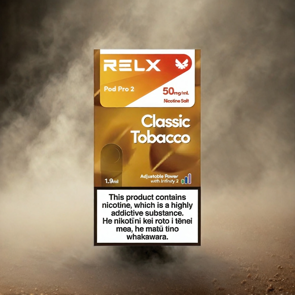 Relx Pod Pro 2 France Grosiste - Classic Tabac AVEC 600 Puffs et 3 Niveaux de Nicotine (3%, 5%)