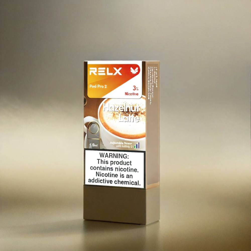 Relx Pod Pro 2 France Grosiste - Noisette Latte 1,9 ml 600 bouffées 5% Eco / Smooth / Boost