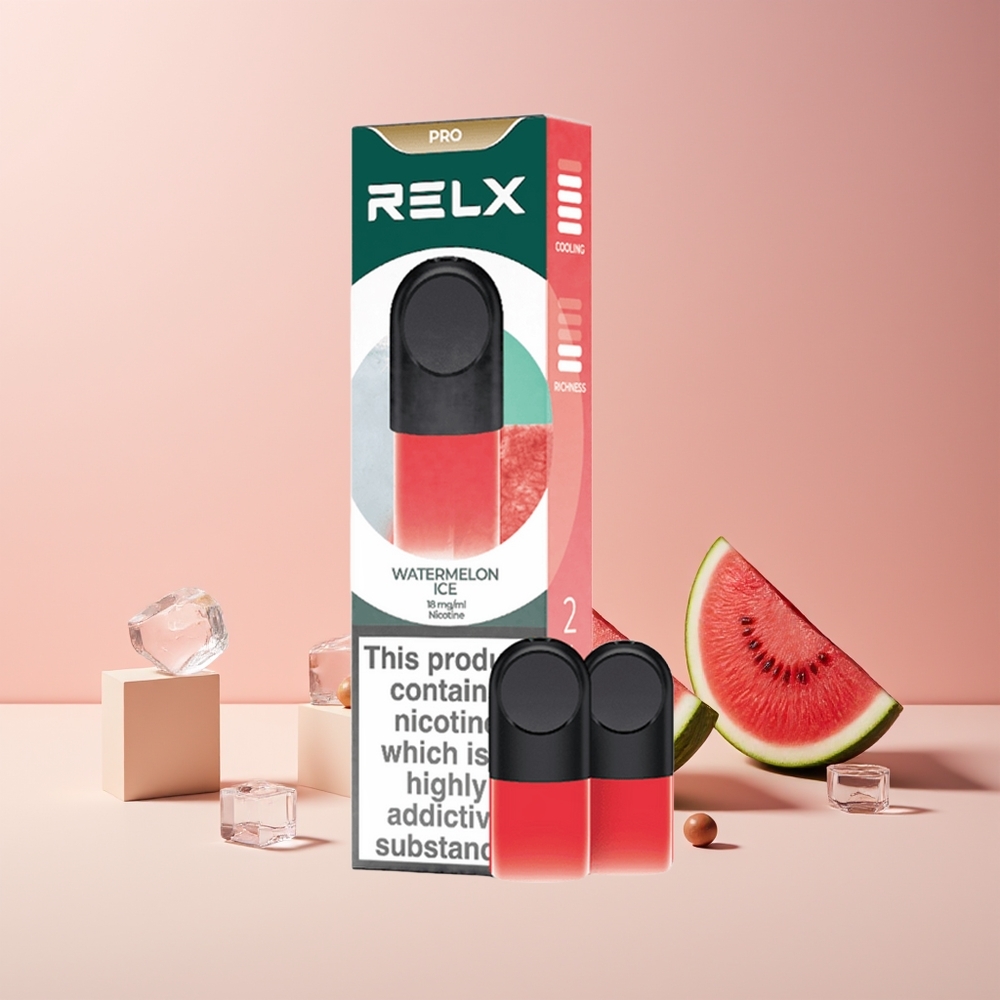 RELX Pod Pro France Grossiste - Glace Pastèque - 1,8% Nicotine - Goût Exquis & Expérience Ultra-Douce