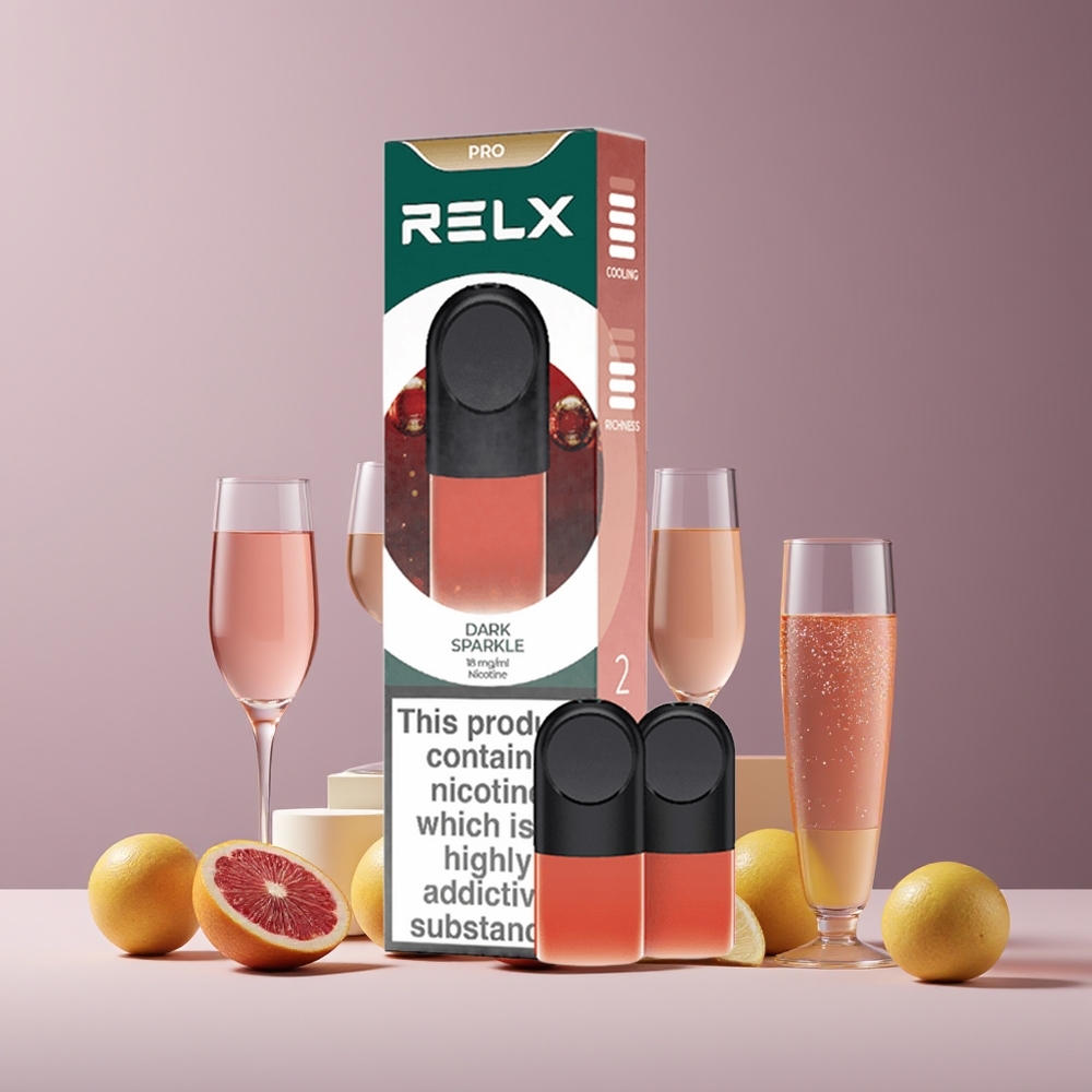 RELX Pod Pro France Grossiste - Goût Exceptionnel & Expérience Ultra Douce, 1.8% Nicotine, 1.9 ml, Étincelle Sombre
