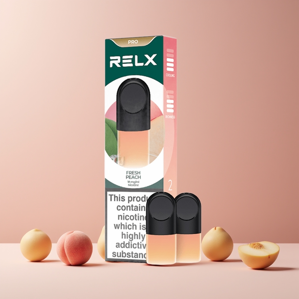 RELX Pod Pro France Grossiste - Pêche Fraîche - 1,8% Nicotine - 1,9 ml - Goût Exquis & Expérience Ultra-Douce