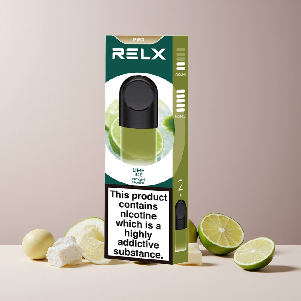 RELX Pod Pro France Grossiste - Tilleul Glacé avec 1,8% de Nicotine, Goût Exceptionnel et Expérience Ultra Douce