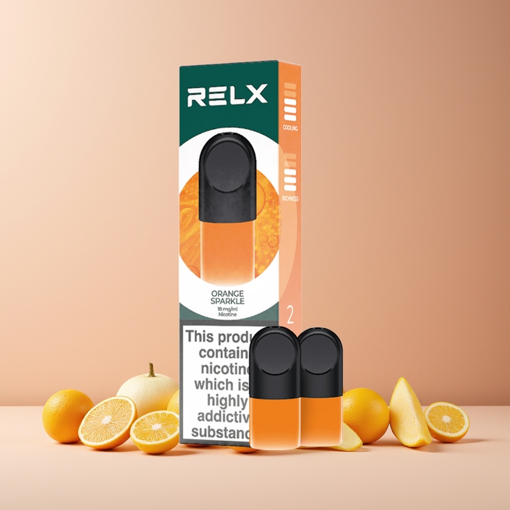 RELX Pod Pro France Grossiste – Éclat Orange, Goût Exquis et Expérience Ultra-Douce, 1.8% Nicotine, 1.9 ml