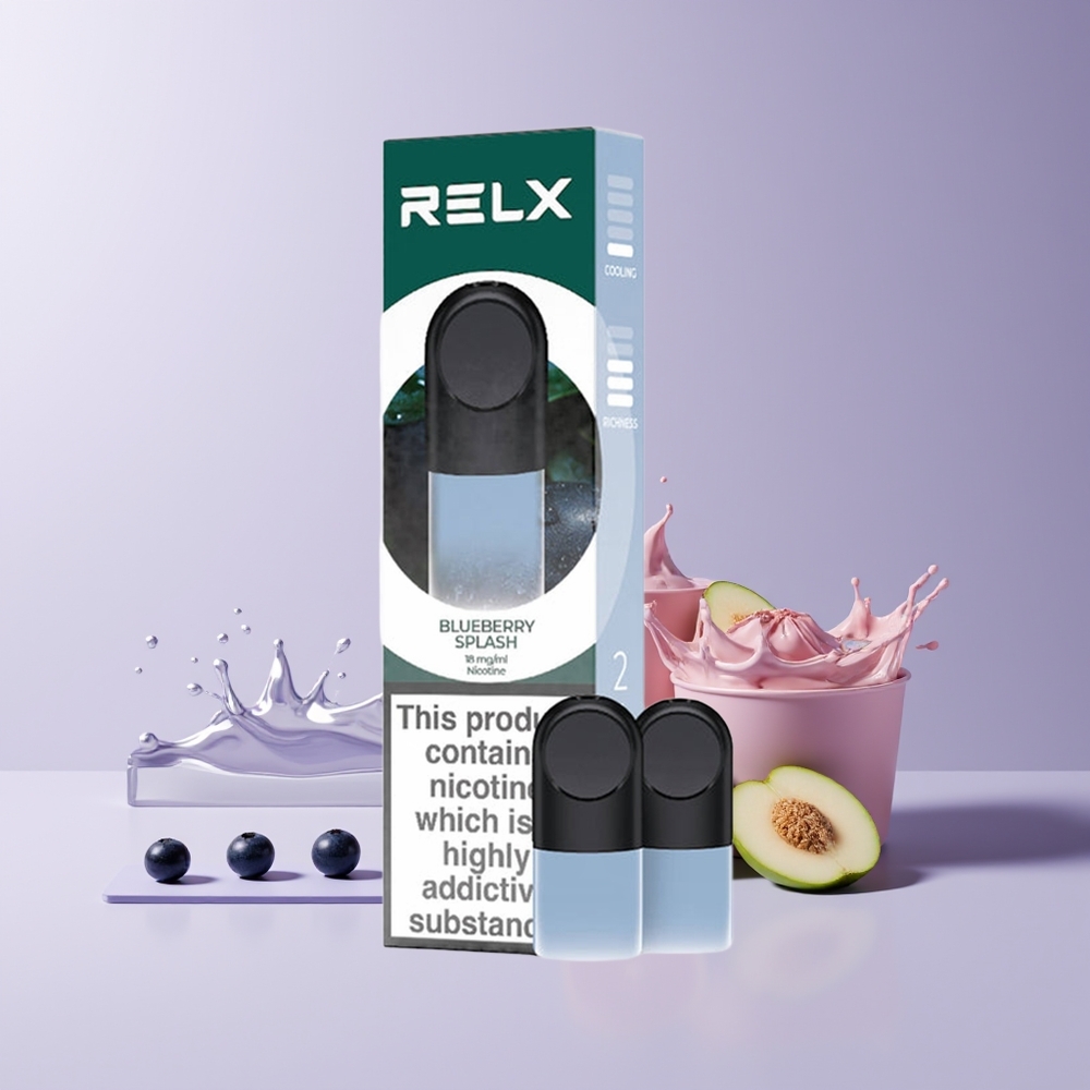 RELX Pod Pro France grossiste - 1,8% Nicotine - 1,9 ml - Goût Délicieux & Expérience Ultra Douce - Myrtille Éclatante