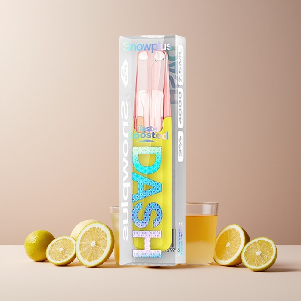 Snowplus Dash 4000 Puffs France Grossiste - Dispositif Jetable avec Atomiseur Céramique, 530 mAh, 7.5 ml (Thé Glacé Citron)