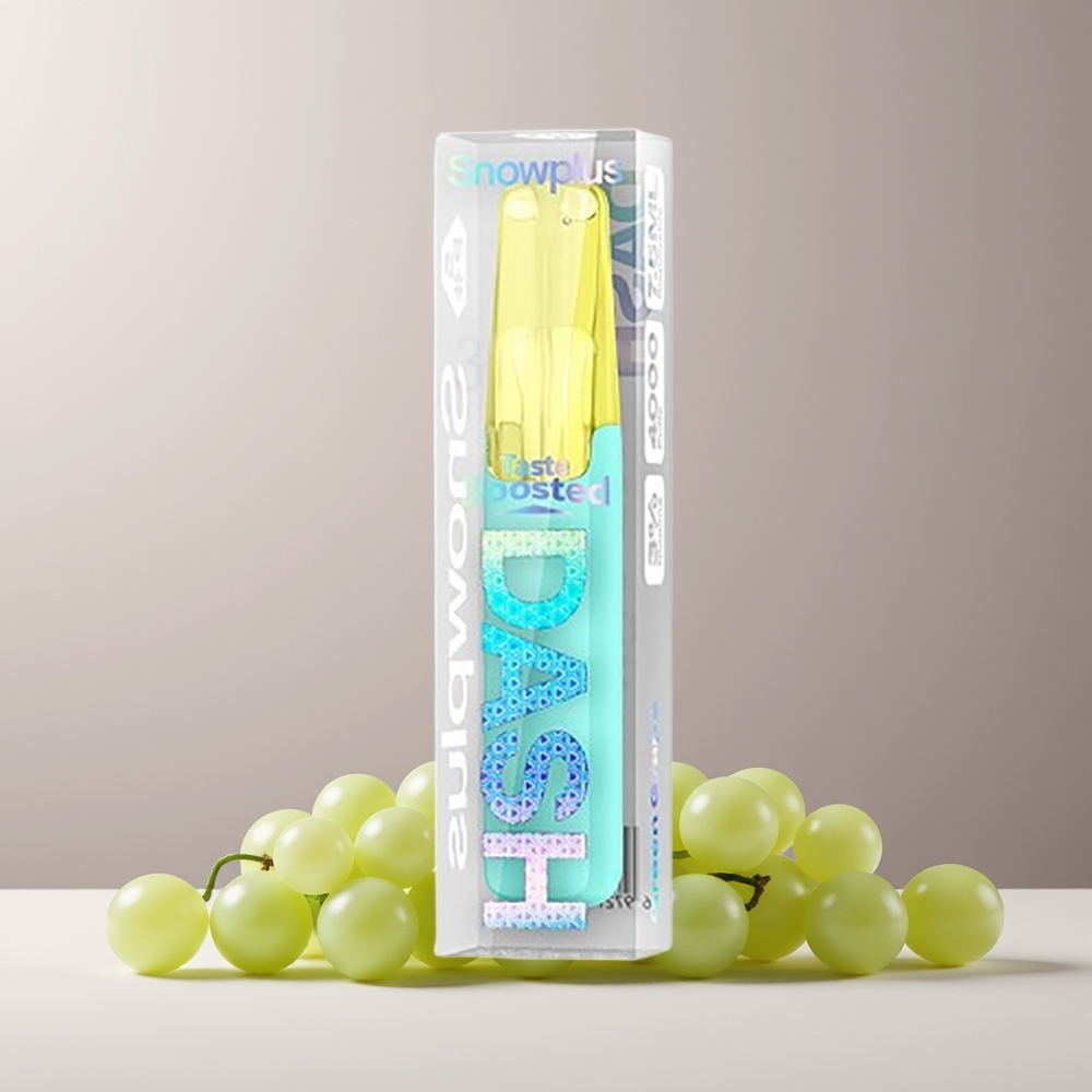 Snowplus Dash 4000 Puffs France Grossiste - Dispositif Jetable avec Atomiseur Céramique, 7.5 ml, 530 mAh, Raisin Vert