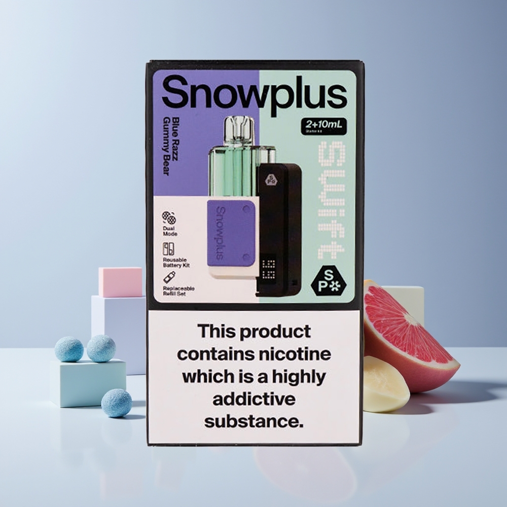 Snowplus Swift 5000 Puffs Kit Prérempli - Dual Mesh, 1000 mAh, 2+10 ml, France Grossiste - Bonbon Ourson Bleu Framboise