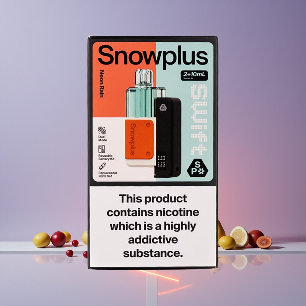 Snowplus Swift 5000 Puffs Kit Prérempli France Grossiste - Double Mesh, 1000 mAh, Pluie Néon (2+10 ml, 2%)