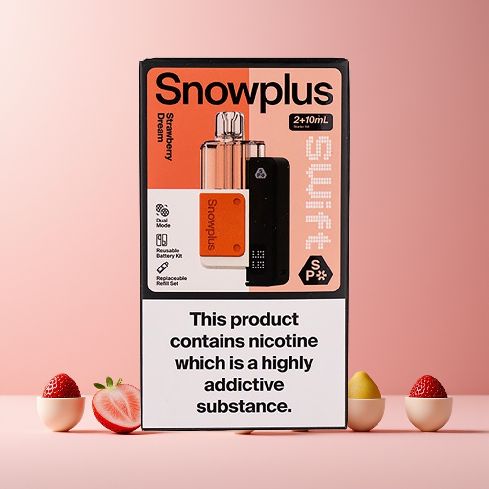 Snowplus Swift 5000 Puffs Prefilled Pod Kit France Grossiste - Double Mesh, 1000 mAh, Rêve de Fraise (43 x 81 x 25 mm, 65 g)