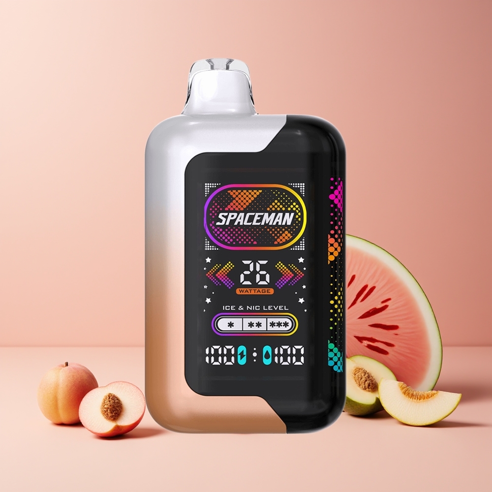 SPACEMAN SP40000 Puff Jetable France Grossiste - Pêche Juteuse Pastèque (1000mAh, 20ml, 50mg/ml)