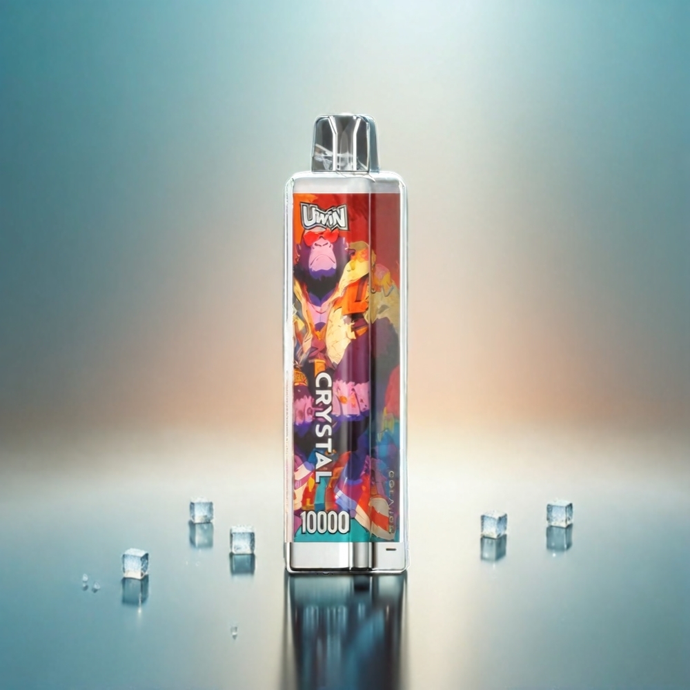 Uwin Crystal 10000 Puffs France Grosiste - 18 ml, 0,8 ohm, charge Type-C, Lumières RGB, Cola Glace