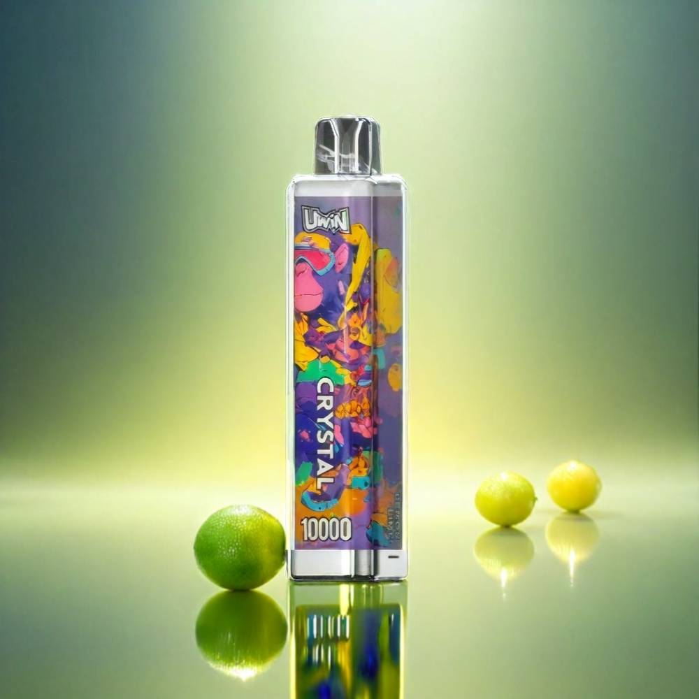 Uwin Crystal 10000 Puffs France Grosiste - 18 ml boîtier rbg Avec Saveur Citron Vert (citron citron)
