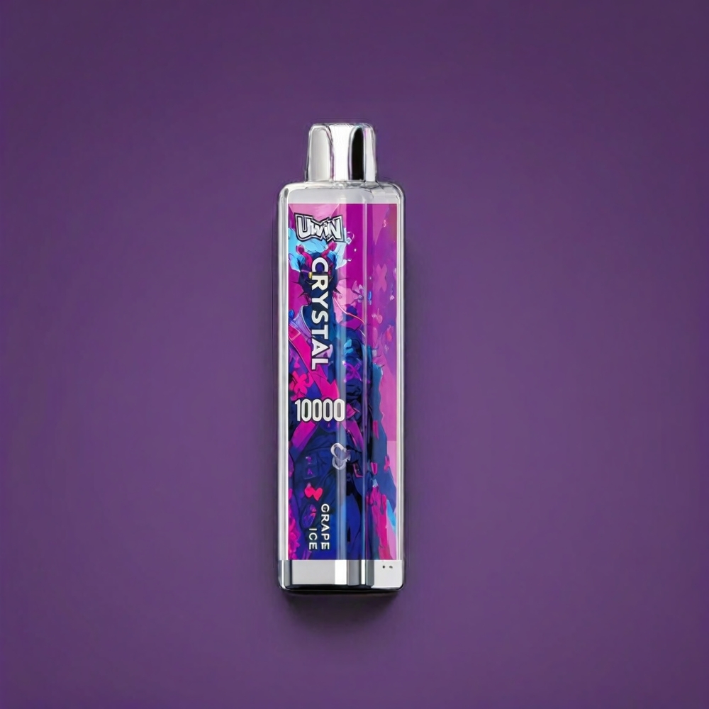 Uwin Crystal 10000 Puffs France Grossiste (Glace Raisin) - 18 ml, bobine en mailles 0,8 ohm, type-C
