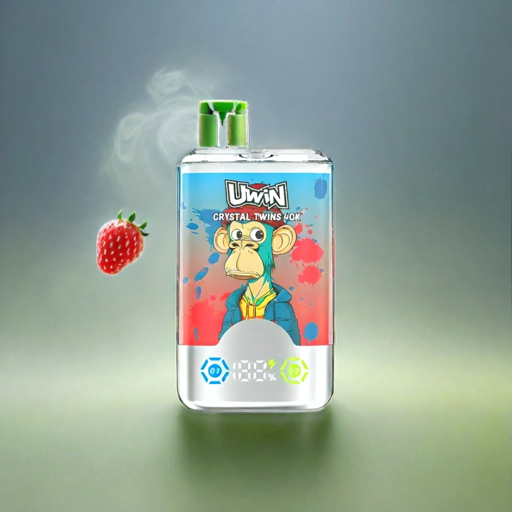Uwin Crystal Twins 40000 Puffs France Grosiste - Double Saveur (Fense Pastèque Citron Vert), 32 ml, 850mAh, Type-C rechargeable