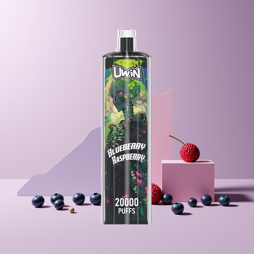 Uwin Shisha Crystal 20000 Puffs France Grossiste - 22ml, 650 mAh, Type-C, Mesh Coil, Myrtille Framboise (Blueberry Raspberry)