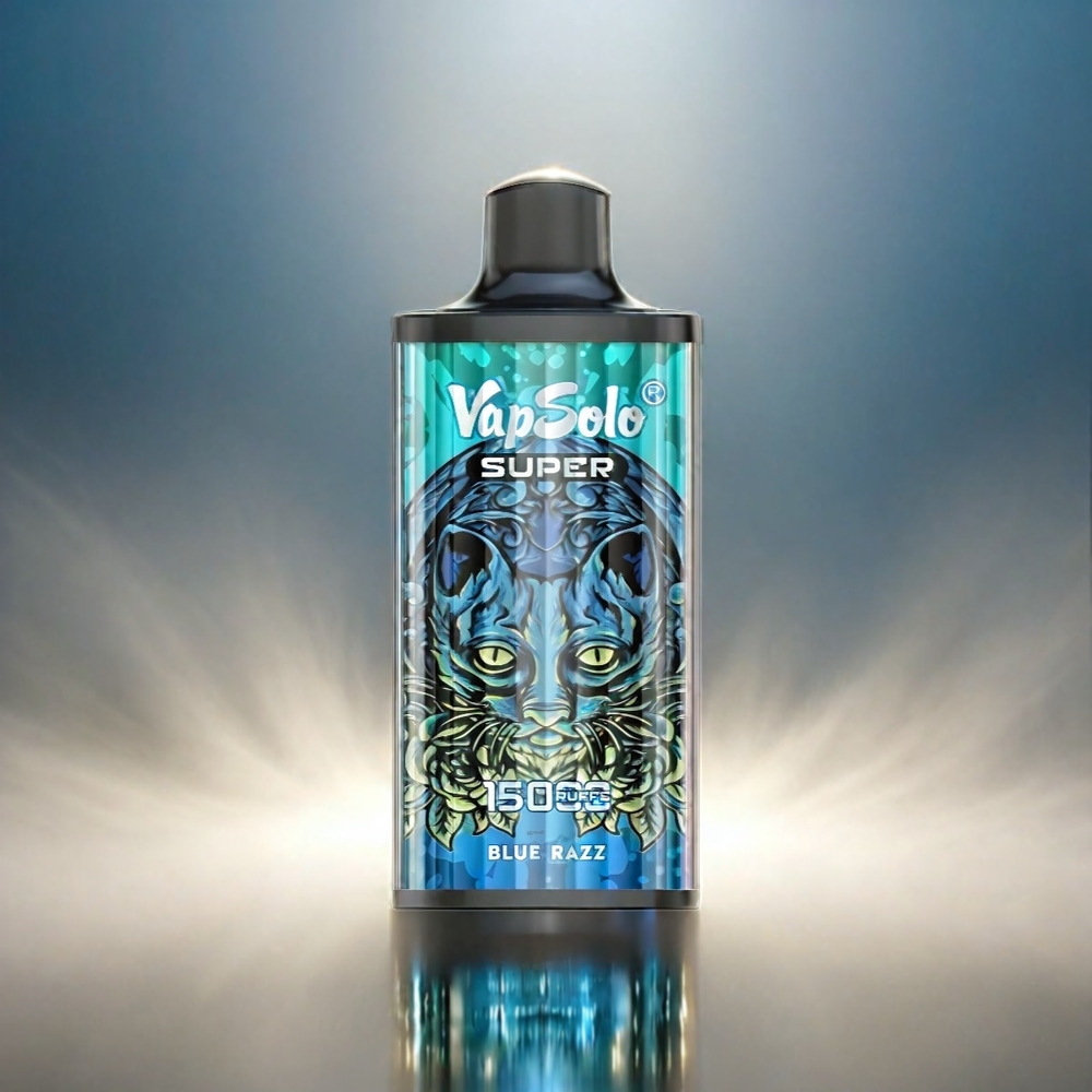 Vapsolo Super 15000 Puffs France Grosiste - 40 ml e-liquid 850mAh Mesh bobine Type-C Bleu Framboise