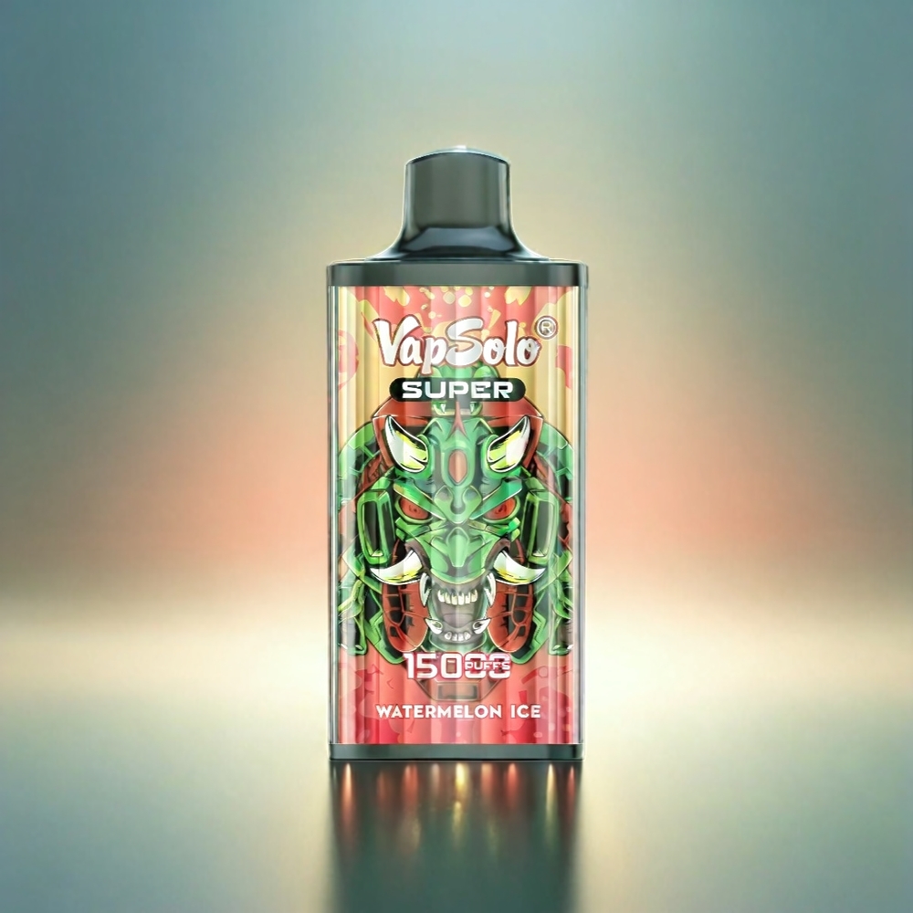 Vapsolo Super 15000 Puffs France Grosiste Avec 40ml E-liquide et 850mAh Batterie, Saveur Pastèque Glacée (glace de pastèque)