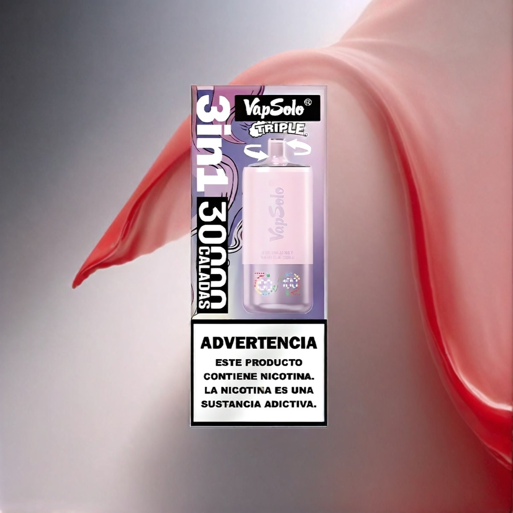 Vapsolo Tripe 30000 Puffs France Grosiste - 40 ml e-liquid 3 Réservoirs Saveur Fulse Vanille Coke