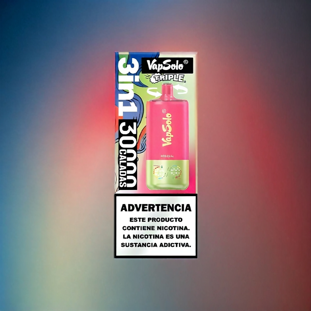 Vapsolo Tripe 30000 Puffs France Grosiste Avec 40ml e-liquide et 3 Réservoirs - Red Bull (Boisson énergisante)