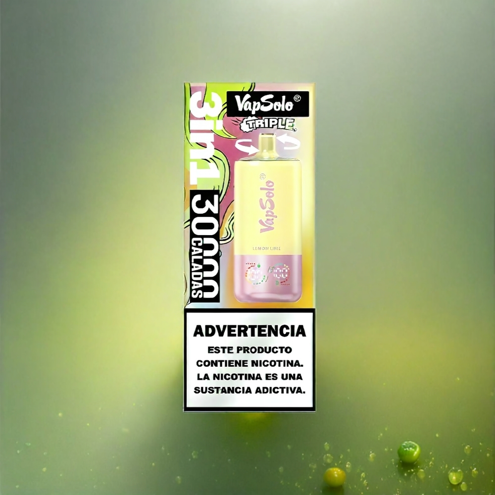 Vapsolo Tripe 30000 Puffs France Grosiste - Citron Vert (citron citron) 40 ml 20mg / 50 mg de type C