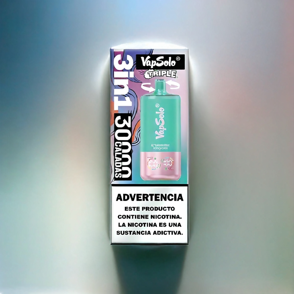 Vapsolo Tripe 30000 Puffs France Grosiste - Fense Glace Avec 40ml E-Liquide et port Type-C