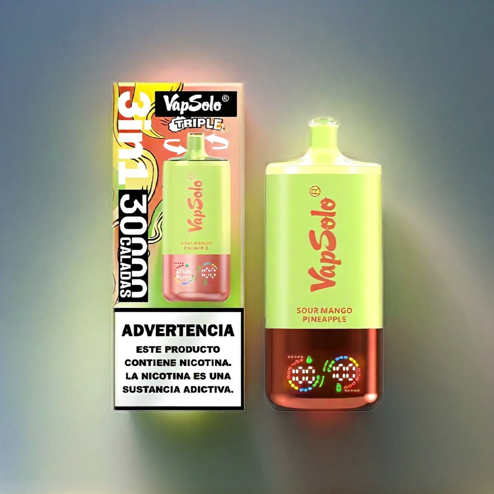 Vapsolo Tripe 30000 Puffs France Grosiste - MANGUE ACIDULE ANANAS