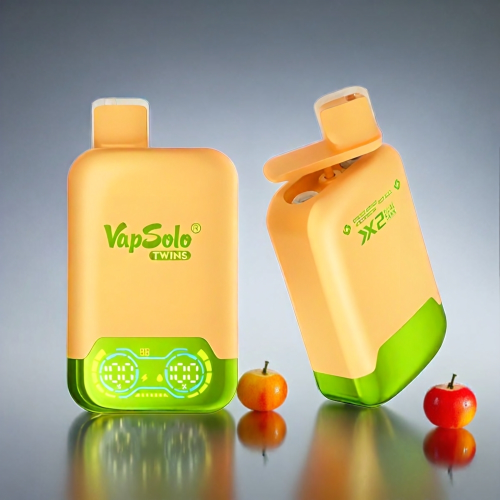 Vapsolo Twins 20000 Puffs France Grosiste Avec 40 ml d'e-liquid, port de type-c et double Réservoir, Gobût Orange mangue pastèque & Red Bull