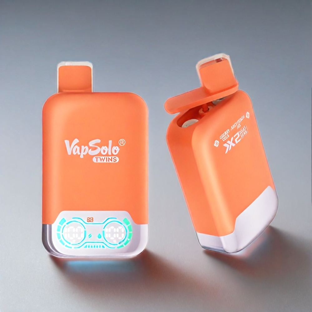 Vapsolo Twins 20000 Puffs France Grosiste - Cerise cola & pêche juteuse glacée (40 ml, 2 réservoirs, type-c)