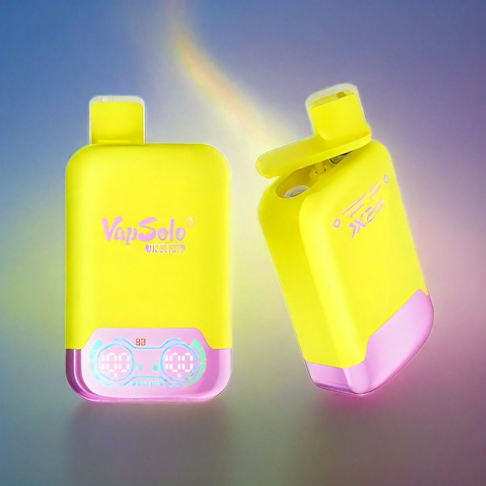 Vapsolo Twins 20000 Puffs France Grosiste - Double Réservoir (40 ml) - Type-C - Fense Banane & Cerise Pétillante (20 mg / ml, 50 mg / ml)