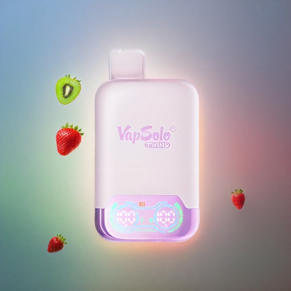 Vapsolo Twins 20000 Puffs France Grosiste - Glace Raisin et Kiwi Fulse (40 ml, Type-C, double réservoir)