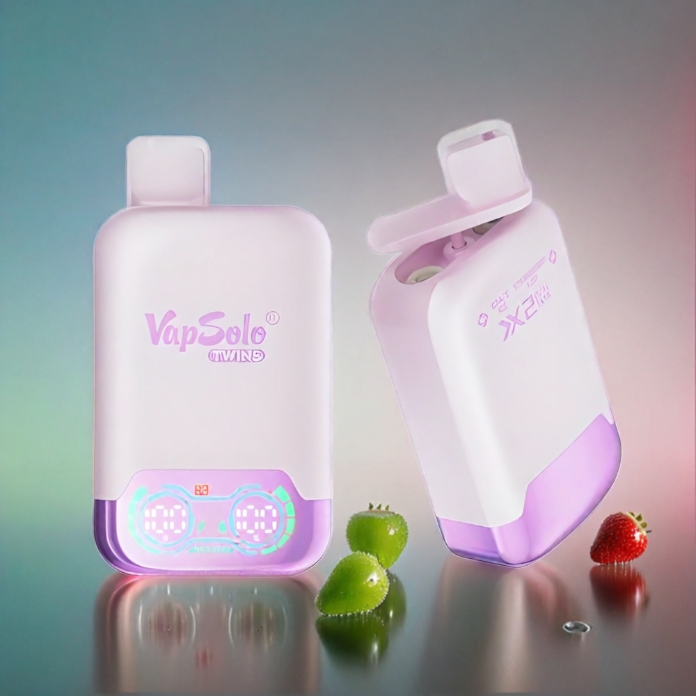 Vapsolo Twins 20000 Puffs France Grosiste - Glace Raisin et Kiwi Fulse (40 ml, Type-C, double réservoir)
