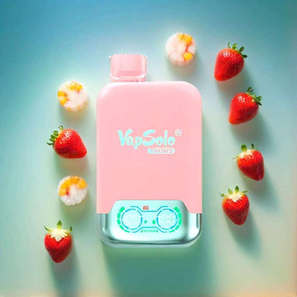 Vapsolo Twins France Grosiste 20000 Puffs Double Réservoir Fulse Glacée & Mangue Pêche Pastèque