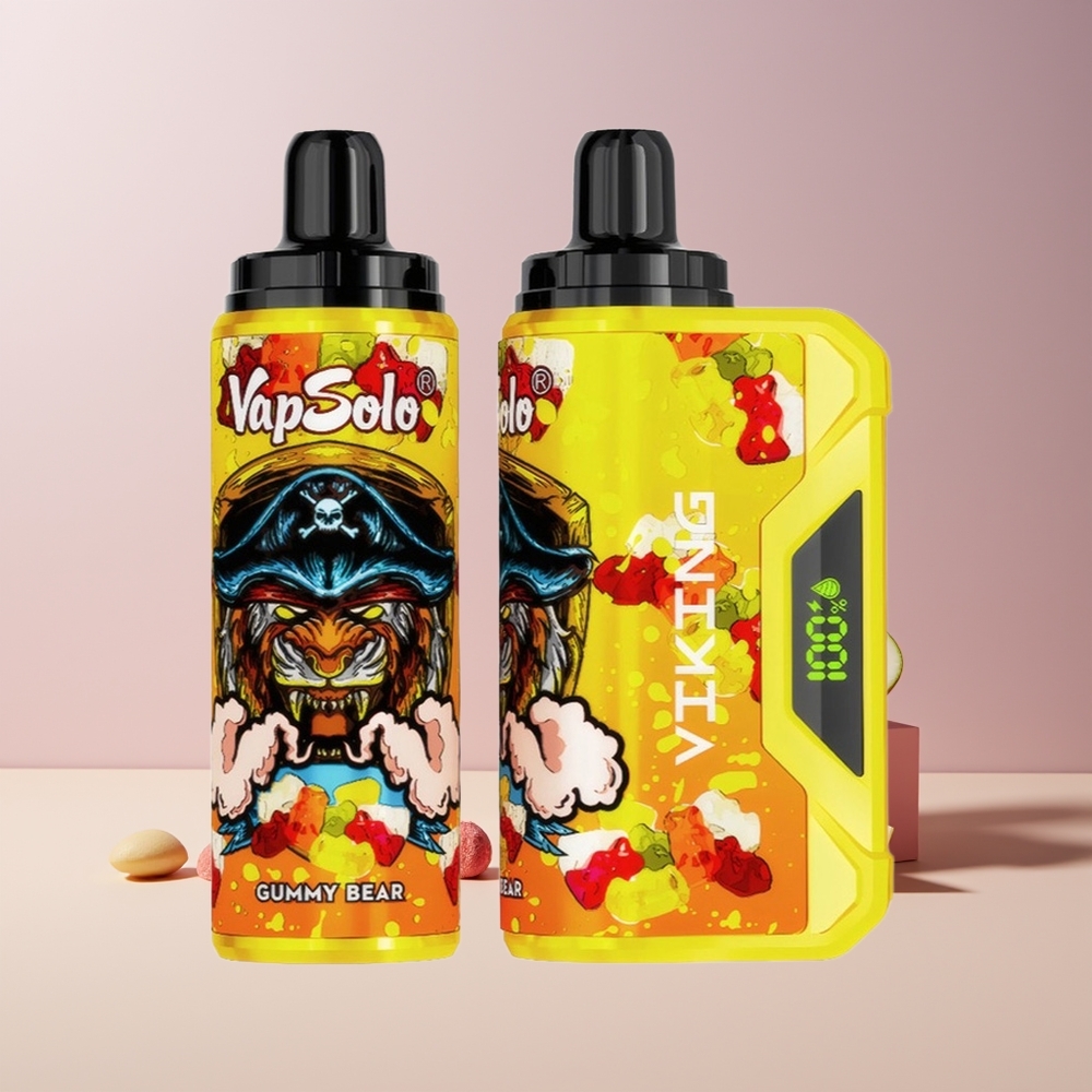VapSolo VIKING 12000 Puffs France Grossiste Disposable Vape Ourson Gélifié 22ml Type-C Affichage LED