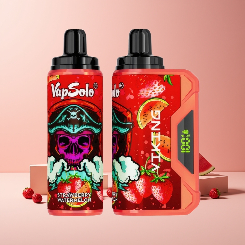 VapSolo VIKING 12000 Puffs France grossiste Disposable Vape Fraise Pastèque (22ml, 20/50 mg/ml, Type-C)