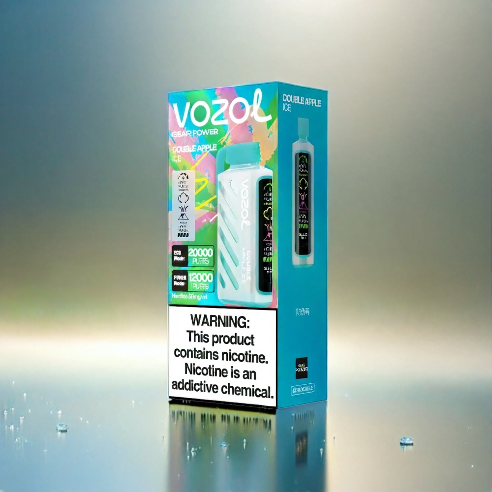 Vozol Gear Power 20000 Puffs France Grosiste Avec Double Pomme Glace - S.I.L.C. Tech, Écran Pleine Taille, double bobine en filet, 20 ml