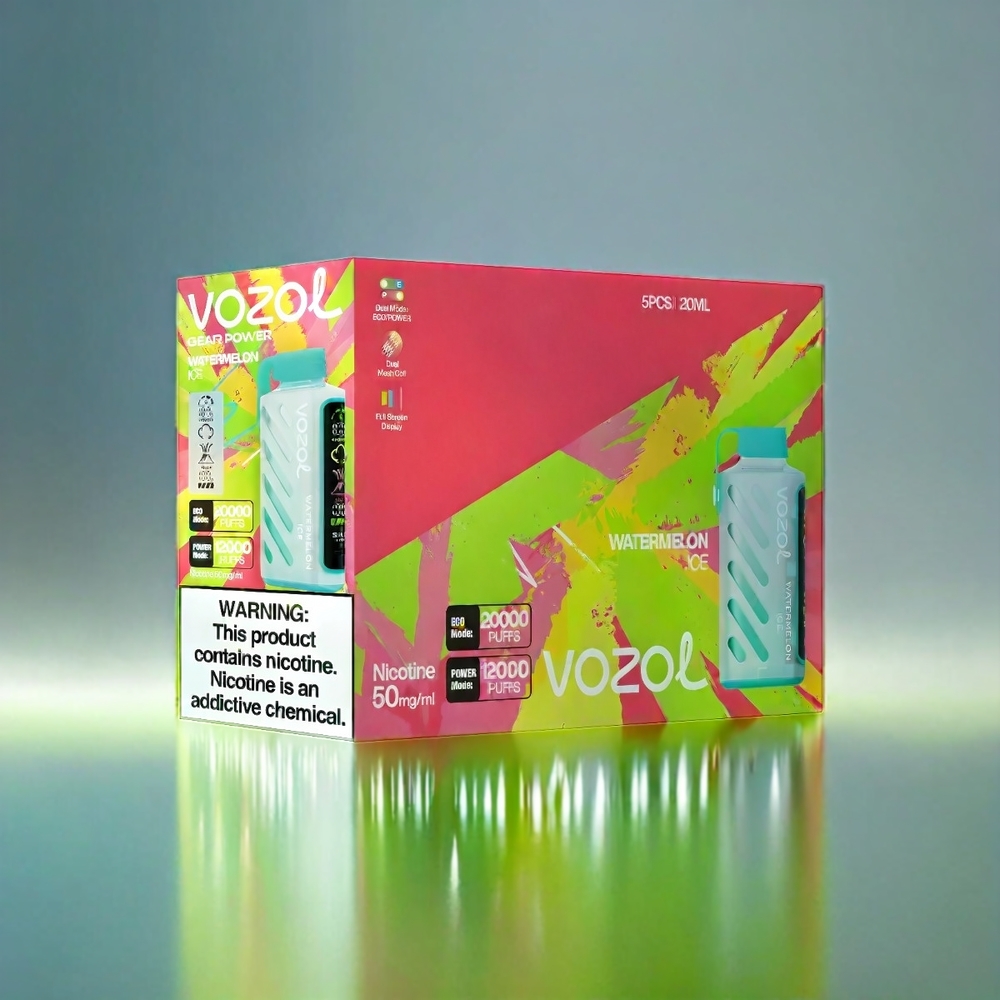 Vozol Gear Power 20000 Puffs France Grosiste Avec Technologie S.I.L.C. TECH ET Double Mesh Coil - Glace Pastèque (glace de pastèque)