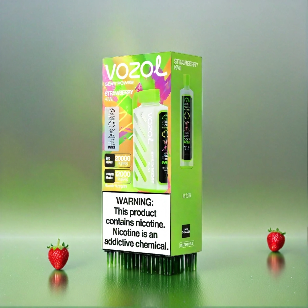 Vozol Gear Power 20000 Puffs France Grosiste Avec Technologie S.I.L.C. Tech et double bobine en maillage, Parfum Fiftaise Kiwi