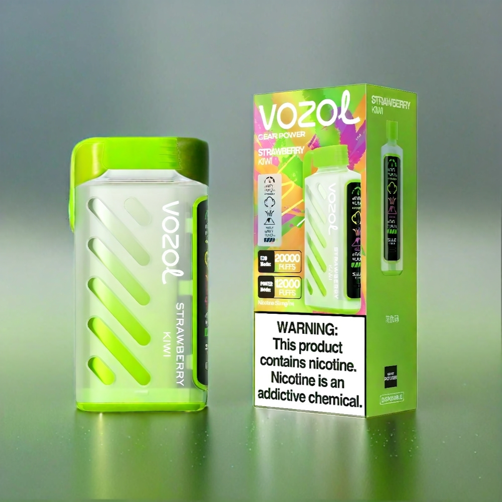 Vozol Gear Power 20000 Puffs France Grosiste Avec Technologie S.I.L.C. Tech et double bobine en maillage, Parfum Fiftaise Kiwi