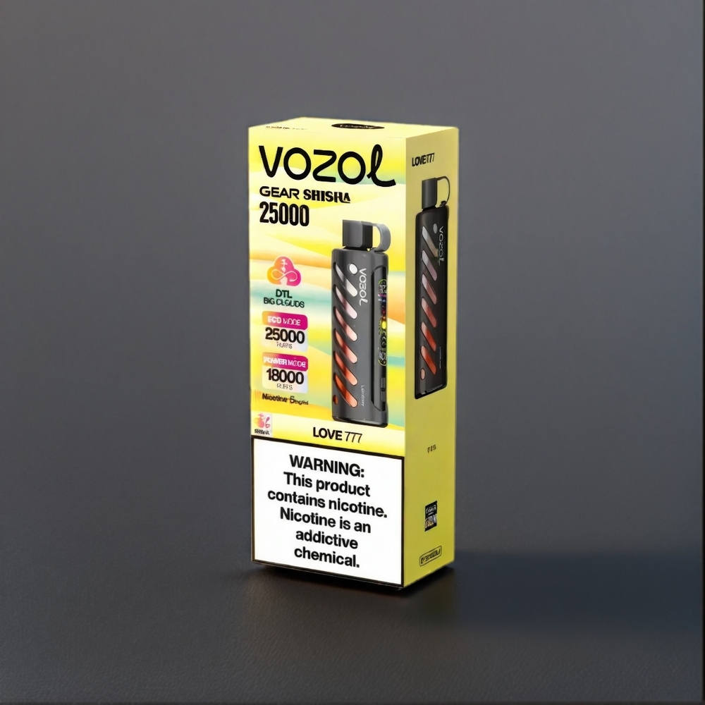 Vozol Gear Shisha 25000 Puffs France Grosiste - 30 Saveurs Délicieus, Double Mesh Dual Modes, Batterie 1000mAh, Nicotine 3mg / ml 5mg / ml, Vape Love 777
