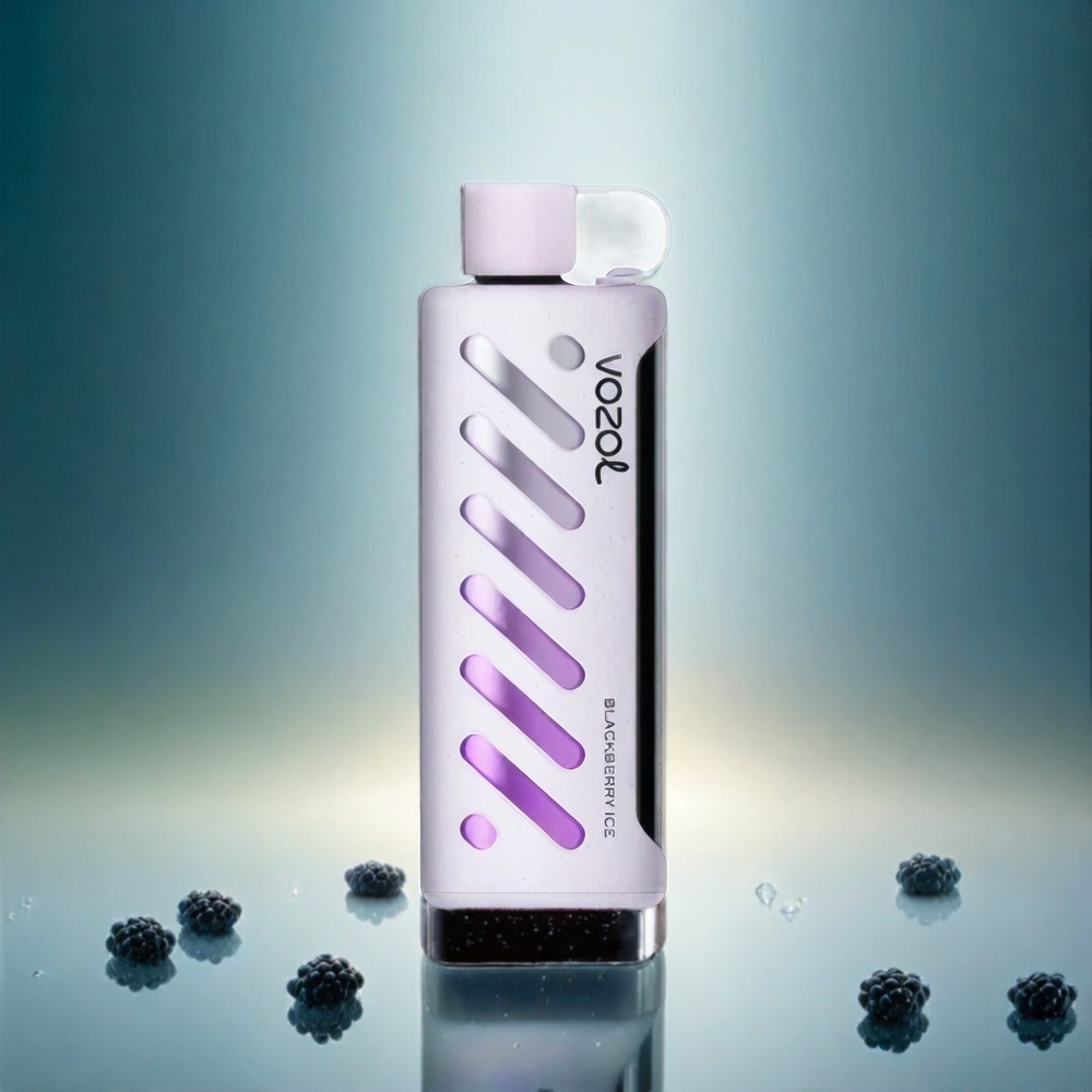 Vozol Gear Shisha 25000 Puffs France Grosiste - 30 Saveurs Délicieus, Double Mesh Modes, 1000mAh, 3mg / 5mg, Blackberry Ice (Glace Mûre)