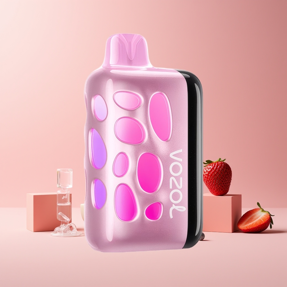 VOZOL RAVE 40000 Disposable Vape France Grossiste - Design Lumineux 270° - Mode Fête Synchronisé - Fraise Glacée