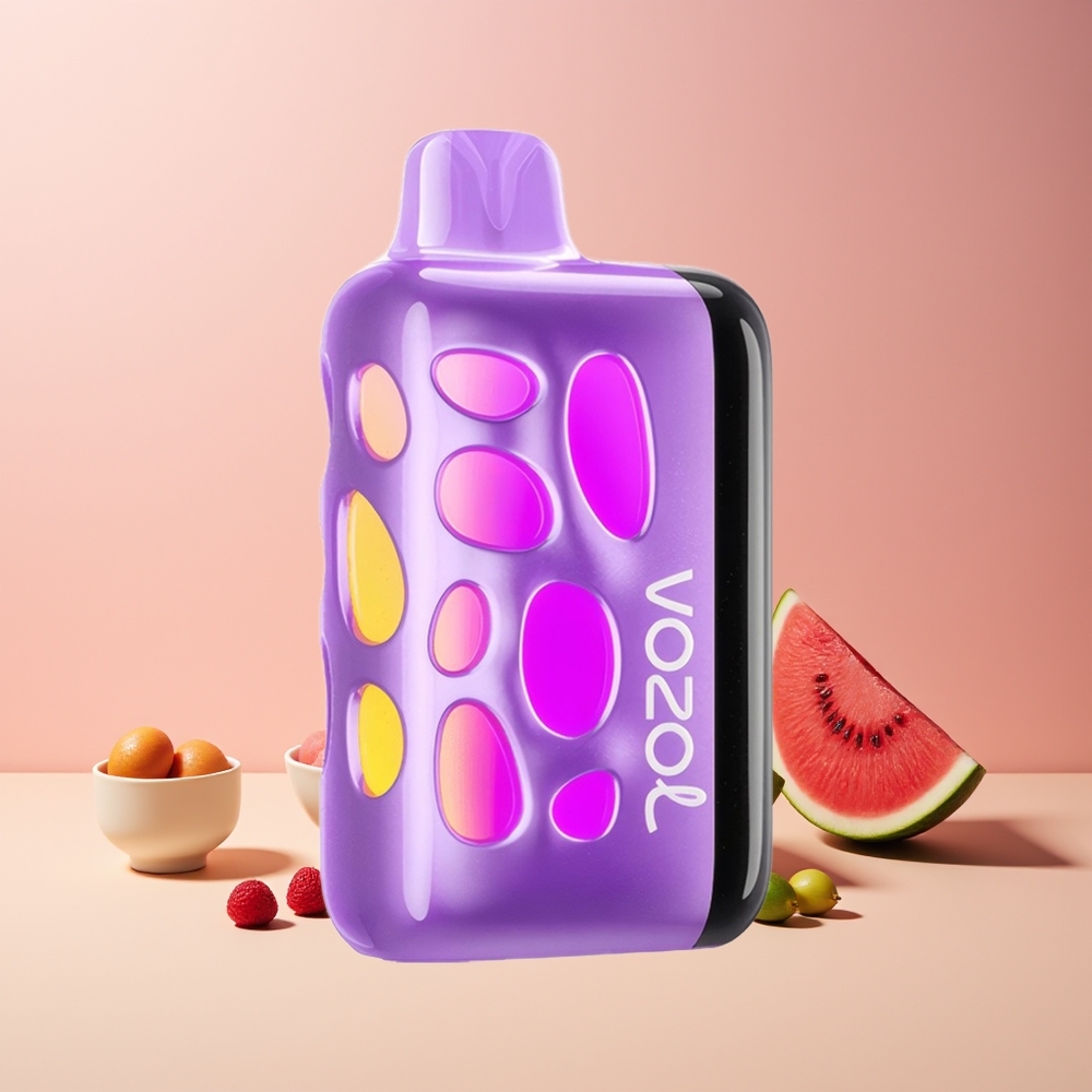 VOZOL RAVE 40000 France grossiste - Pastèque Framboise Acidulée - Design Lumineux 270°, Mode Fête Synchronisé, Animation Eclipse