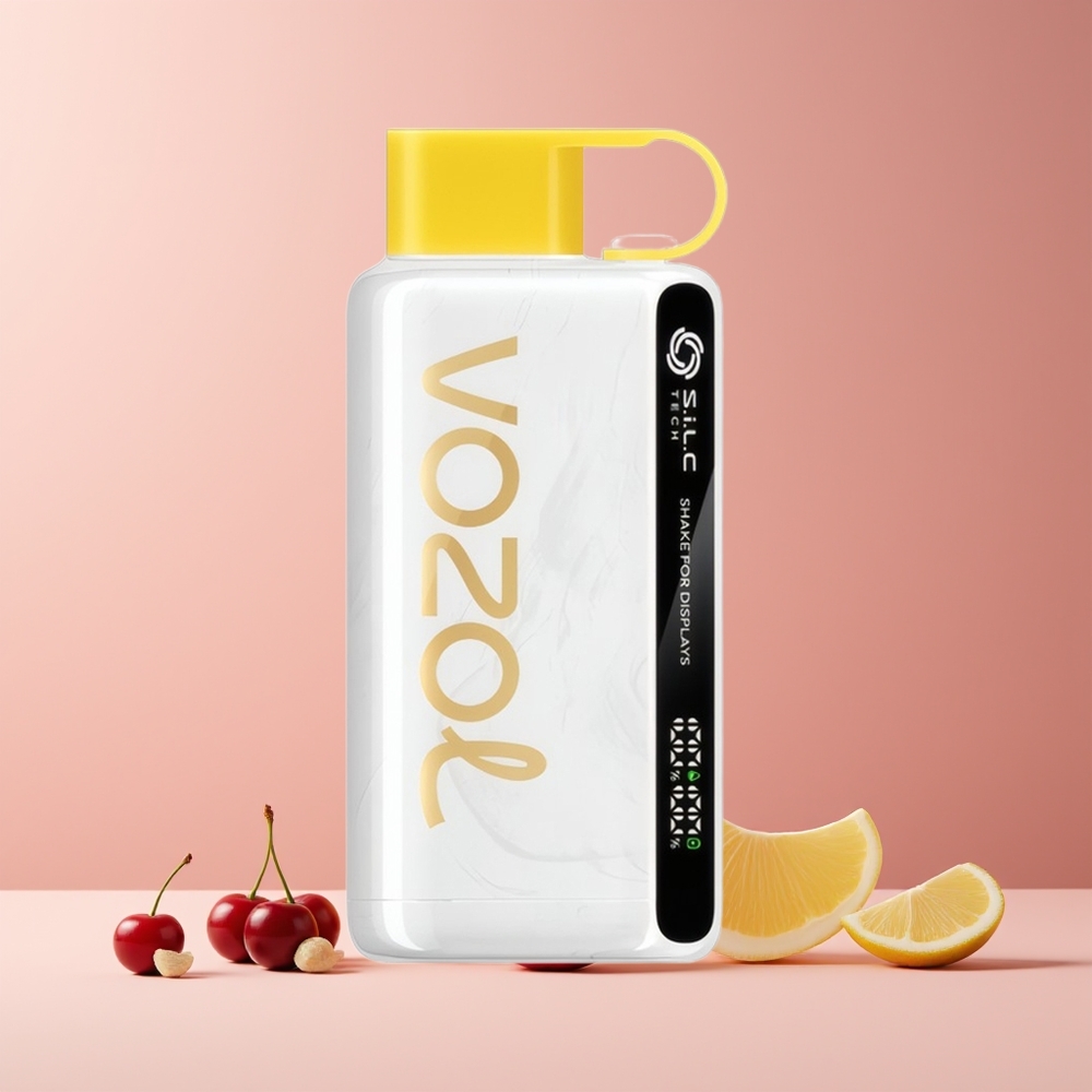 VOZOL STAR 9000/12000 France grossiste - Vape Jetable avec S.i.L.C TECH, Charge 30% plus Rapide, 650mAh, Cerise Pêche Limonade