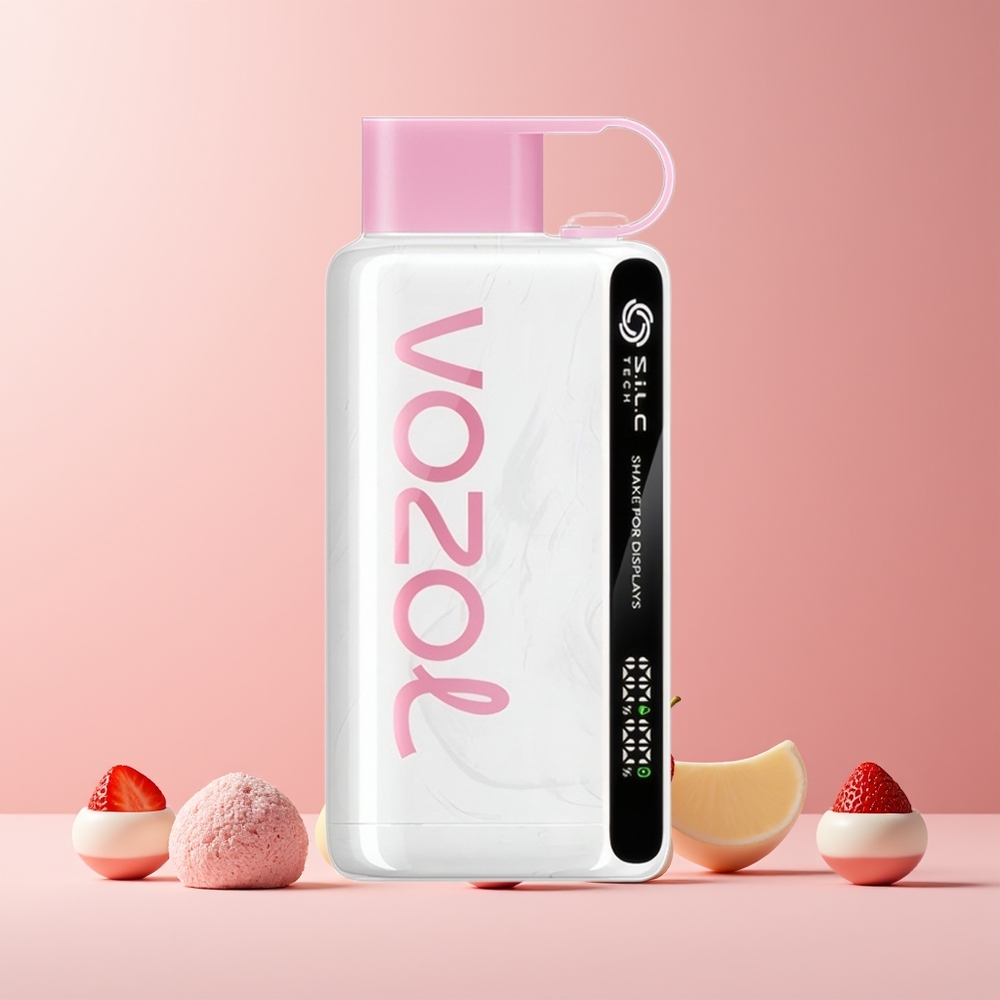 VOZOL STAR 9000/12000 Vape Jetable France Grossiste - Fraise Crème Glacée avec Affichage par Secousse, Technologie S.i.L.C et Batterie 650mAh