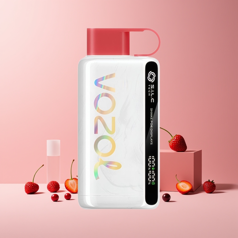VOZOL STAR 9000/12000 Vape Jetable France Grossiste - Fraise Framboise Cerise avec Affichage par Secousse, TECH S.i.L.C et Batterie 650mAh
