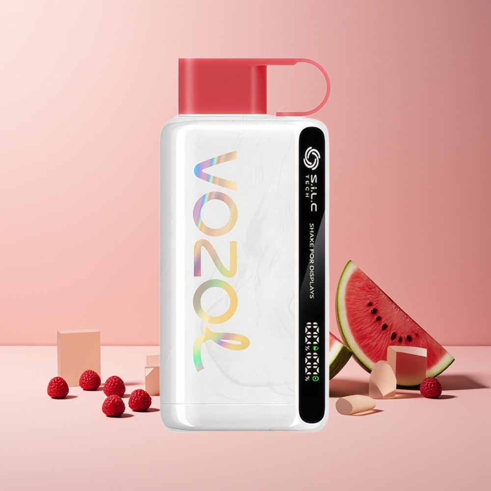 VOZOL STAR 9000/12000 Vape Jetable France Grossiste - Framboise Pastèque avec Affichage par Secousse, Technologie S.i.L.C et Charge Rapide 30%