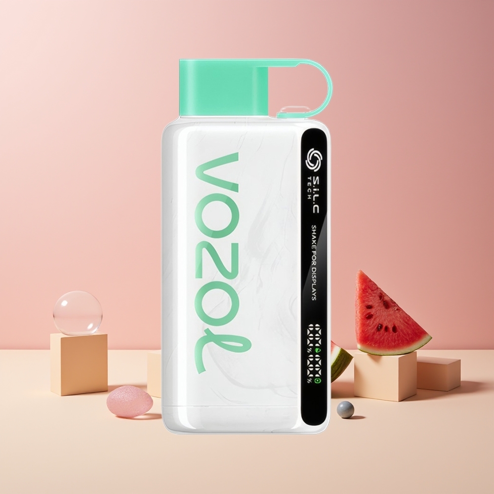 VOZOL STAR 9000/12000 Vape Jetable France Grossiste - Pastèque Bubble Gum, Affichage par Secousse, TECH S.i.L.C, 30% Charge Rapide, 650mAh, Recyclé